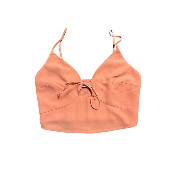 Abercrombie & Fitch, Women's Spaghetti Strap Crop Top, Small, Salmon Pink, NWT - Picture 4 of 7